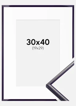 Ramme New Lifestyle Mørkelilla 30x40 cm - Passepartout Hvid 20x30 cm