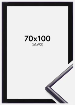 Ramme New Lifestyle Mørkelilla 70x100 cm - Passepartout Sort 62x93 cm