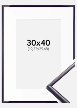 Ramme New Lifestyle Mørkelilla 30x40 cm - Passepartout Hvid 8x12 inches