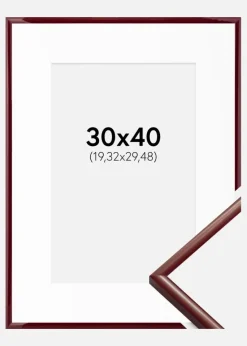 Ramme New Lifestyle Mørkerød 30x40 cm - Passepartout Hvid 8x12 inches