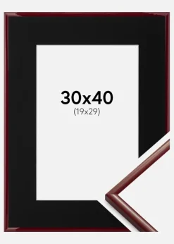 Ramme New Lifestyle Mørkerød 30x40 cm - Passepartout Sort 20x30 cm