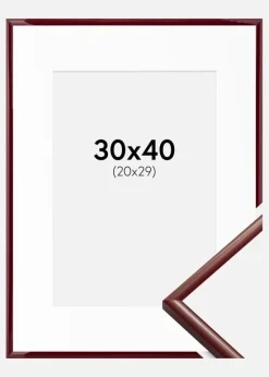 Ramme New Lifestyle Mørkerød 30x40 cm - Passepartout Hvid 21x30 cm