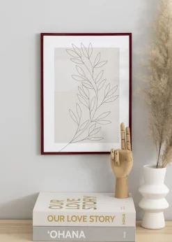 Ramme New Lifestyle Mørkerød 50x70 cm - Passepartout Hvid 40x60 cm