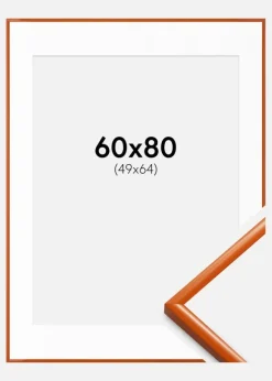 Ramme New Lifestyle Orange 60x80 cm - Passepartout Hvid 50x65 cm