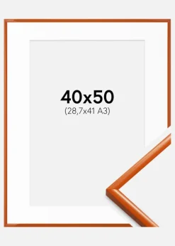 Ramme New Lifestyle Orange 40x50 cm - Passepartout Hvid 29,7x42 cm