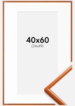 Ramme New Lifestyle Orange 40x60 cm - Passepartout Hvid 25x50 cm