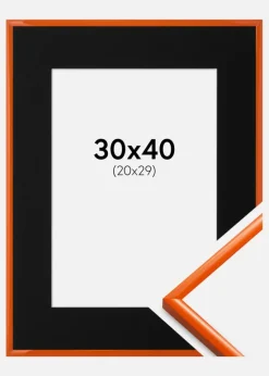 Ramme New Lifestyle Orange 30x40 cm - Passepartout Sort 21x30 cm