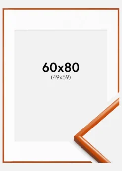 Ramme New Lifestyle Orange 60x80 cm - Passepartout Hvid 50x60 cm