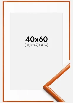 Ramme New Lifestyle Orange 40x60 cm - Passepartout Hvid 32,9x48,3 cm