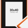 Ramme New Lifestyle Orange 30x40 cm - Passepartout Sort 21x29,7 cm (A4)