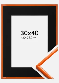 Ramme New Lifestyle Orange 30x40 cm - Passepartout Sort 21x29,7 cm (A4)