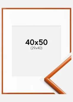 Ramme New Lifestyle Orange 40x50 cm - Passepartout Hvid 30x41 cm