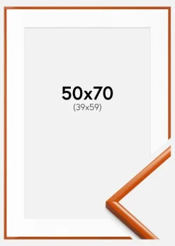 Ramme New Lifestyle Orange 50x70 cm - Passepartout Hvid 40x60 cm