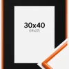 Ramme New Lifestyle Orange 30x40 cm - Passepartout Sort 20x28 cm