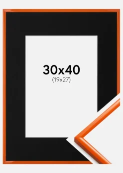 Ramme New Lifestyle Orange 30x40 cm - Passepartout Sort 20x28 cm