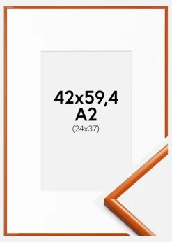 Ramme New Lifestyle Orange 42x59,4 cm - Passepartout Hvid 25x38 cm