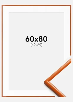 Ramme New Lifestyle Orange 60x80 cm - Passepartout Hvid 50x70 cm