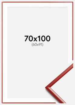 Ramme New Lifestyle Rød 70x100 cm - Passepartout Hvid 61x92 cm