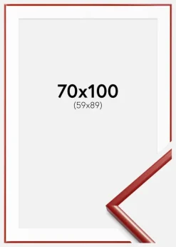 Ramme New Lifestyle Rød 70x100 cm - Passepartout Hvid 60x90 cm