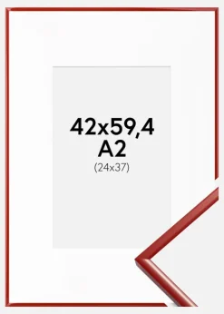 Ramme New Lifestyle Rød 42x59,4 cm (A2) - Passepartout Hvid 25x38 cm