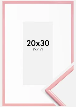 Ramme New Lifestyle Rosa 20x30 cm - Passepartout Hvid 10x20 cm