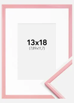 Ramme New Lifestyle Rosa 13x18 cm - Passepartout Hvid 3,5x5 inches