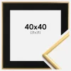 Ramme New Lifestyle Shiny Gold 40x40 cm - Passepartout Sort 32x32 cm