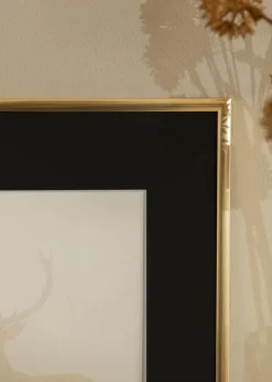 Ramme New Lifestyle Shiny Gold 40x40 cm - Passepartout Sort 32x32 cm