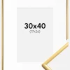 Ramme New Lifestyle Shiny Gold 30x40 cm - Passepartout Hvid 18x27 cm