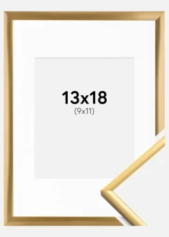Ramme New Lifestyle Shiny Gold 13x18 cm - Passepartout Hvid 10x12 cm