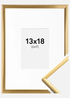 Ramme New Lifestyle Shiny Gold 13x18 cm - Passepartout Hvid 7x10 cm