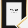 Ramme New Lifestyle Shiny Gold 15x20 cm - Passepartout Sort 4x6 inches