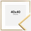 Ramme New Lifestyle Shiny Gold 40x40 cm - Passepartout Hvid 30x30 cm