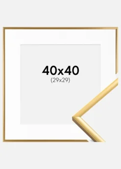 Ramme New Lifestyle Shiny Gold 40x40 cm - Passepartout Hvid 30x30 cm