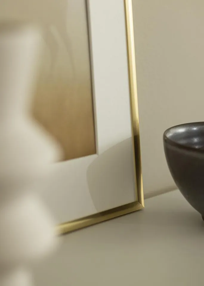 Ramme New Lifestyle Shiny Gold 40x40 cm - Passepartout Hvid 30x30 cm