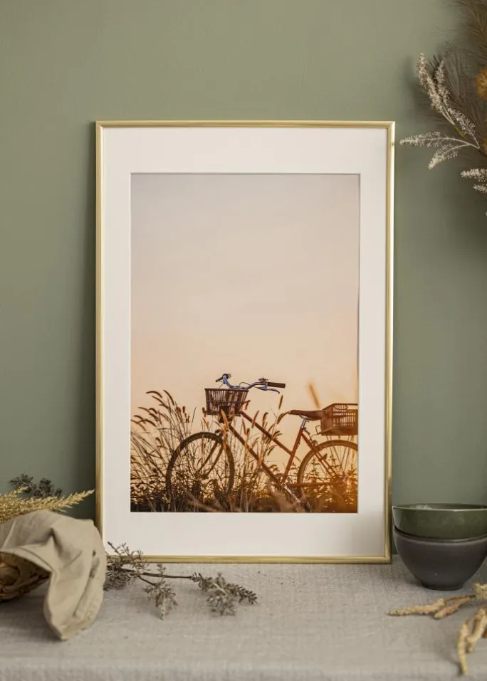 Ramme New Lifestyle Shiny Gold 40x40 cm - Passepartout Hvid 30x30 cm