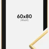 Ramme New Lifestyle Shiny Gold 60x80 cm - Passepartout Sort 50x70 cm