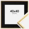 Ramme New Lifestyle Shiny Gold 40x40 cm - Passepartout Sort 30x30 cm