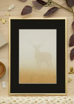 Ramme New Lifestyle Shiny Gold 70x100 cm - Passepartout Sort 62x93 cm