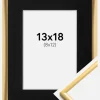 Ramme New Lifestyle Shiny Gold 13x18 cm - Passepartout Sort 9x13 cm