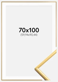Ramme New Lifestyle Shiny Gold 70x100 cm - Passepartout Hvid 24x36 inches