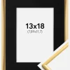 Ramme New Lifestyle Shiny Gold 13x18 cm - Passepartout Sort 3,5x5 inches