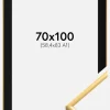 Ramme New Lifestyle Shiny Gold 70x100 cm - Passepartout Sort 59,4x84 cm (A1)
