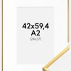 Ramme New Lifestyle Shiny Gold 42x59,4 cm (A2) - Passepartout Hvid 25x38 cm