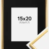 Ramme New Lifestyle Shiny Gold 15x20 cm - Passepartout Sort 4x5 inches