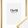 Ramme New Lifestyle Shiny Gold 13x18 cm - Passepartout Hvid 3,5x5 inches