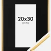 Ramme New Lifestyle Shiny Gold 20x30 cm - Passepartout Sort 10x20 cm