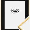 Ramme New Lifestyle Shiny Gold 40x50 cm - Passepartout Sort 12x16 inches