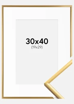 Ramme New Lifestyle Shiny Gold 30x40 cm - Passepartout Hvid 20x30 cm