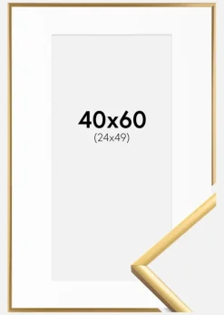 Ramme New Lifestyle Shiny Gold 40x60 cm - Passepartout Hvid 25x50 cm